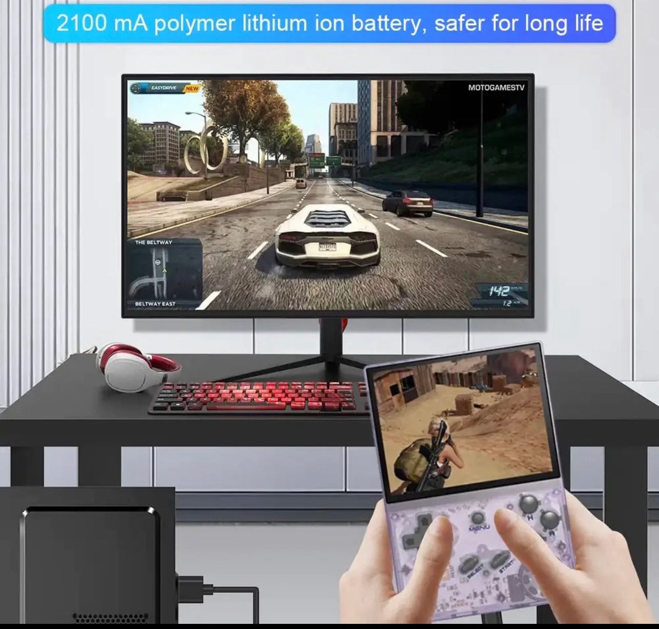 جهاز ألعاب فيديو كلاسيكي rg35xx يتميز بشاشة فيديو ips كاملة بحجم 3.5 بوصة