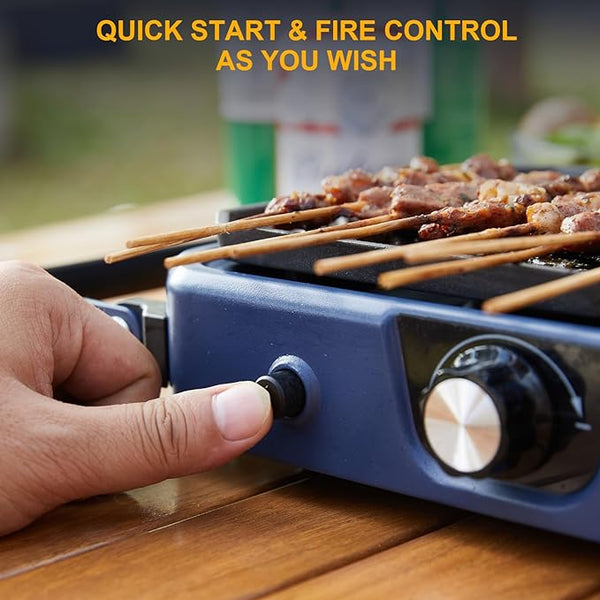 موقد غاز صغير للرحلات والتخييم جرين 5800 واط Green Lion 4 Burner Mini Cassette Stove
